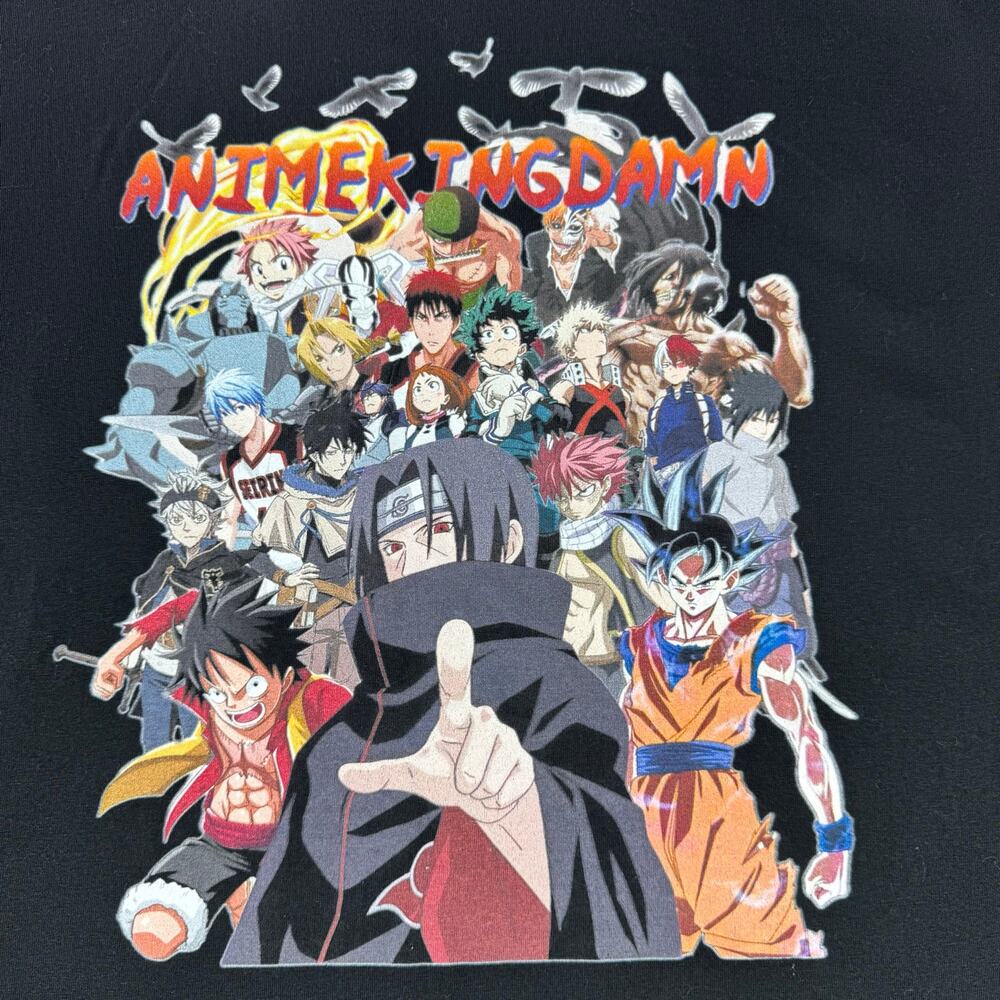 Anime Kingdom Damn Graphic T Shirt 3X Black Naruto One Piece Dragon Ball Tee - Picture 3 of 8